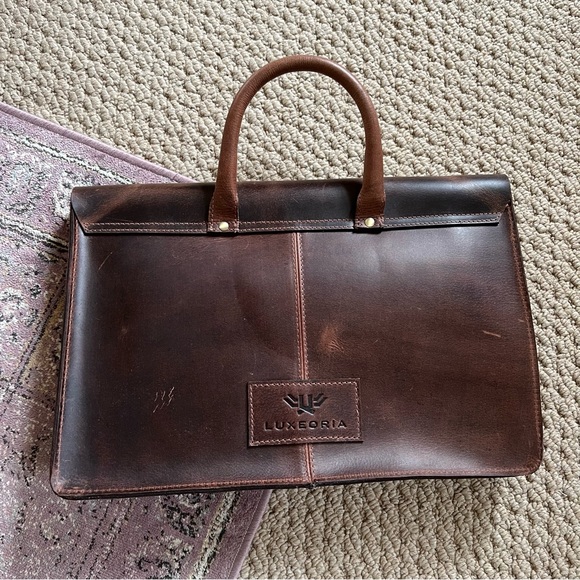 Brown Leather Laptop Case Luxeoria - Picture 5 of 10